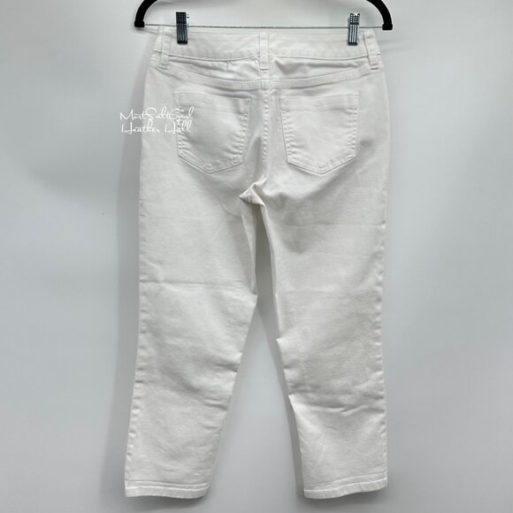 The Limited Cropped White Mid-Rise Denim Jeans Size 4 - Picture 2 of 5